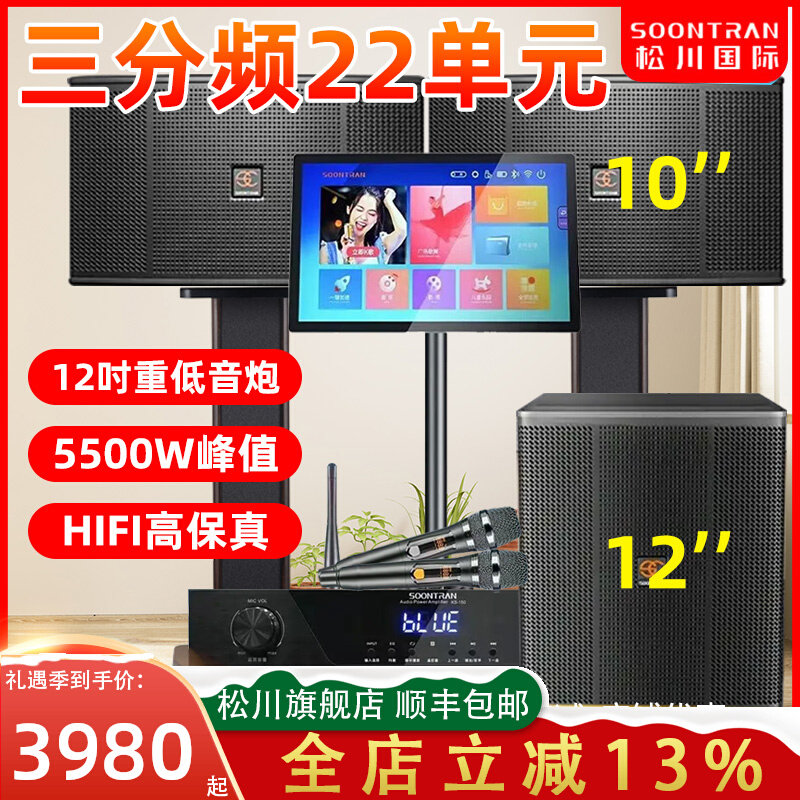 松川SK101家用ktv音响专业大功率全套会议包房影院国际宴会音箱