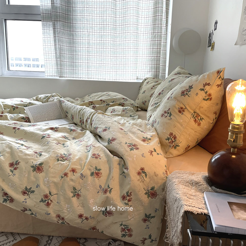 ins复古玫瑰纯棉四件套1纯棉复古