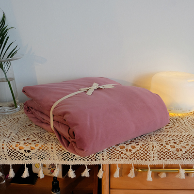 天鹅绒纯色被套防静电秋冬季加厚