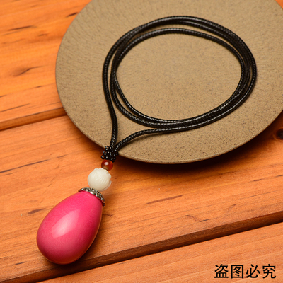 彩色菩提子项链吊坠毛衣链