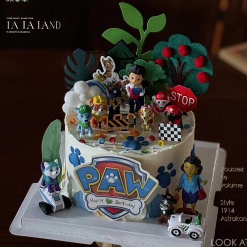 儿童生日卡通狗狗队蛋糕装饰