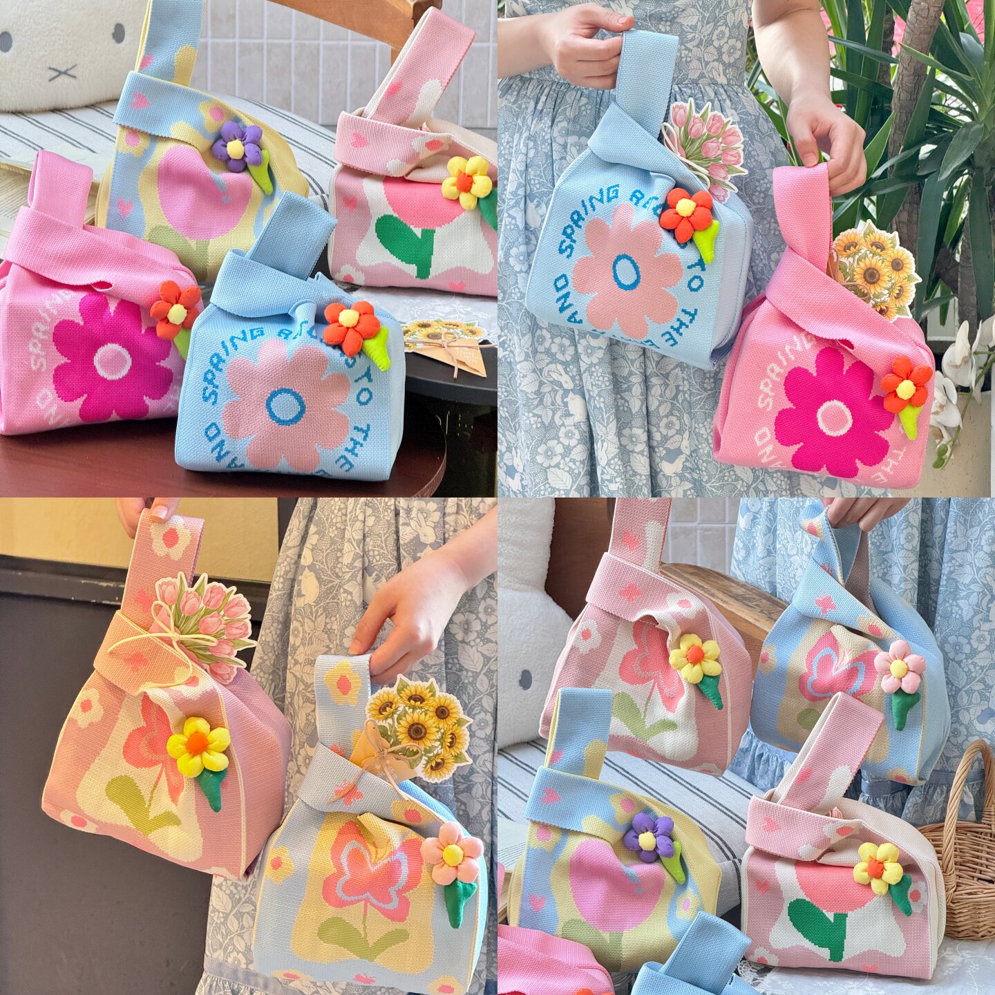 热门教师节礼物手提袋唯美蛋糕装饰针织布袋包装盒礼品袋手拎包