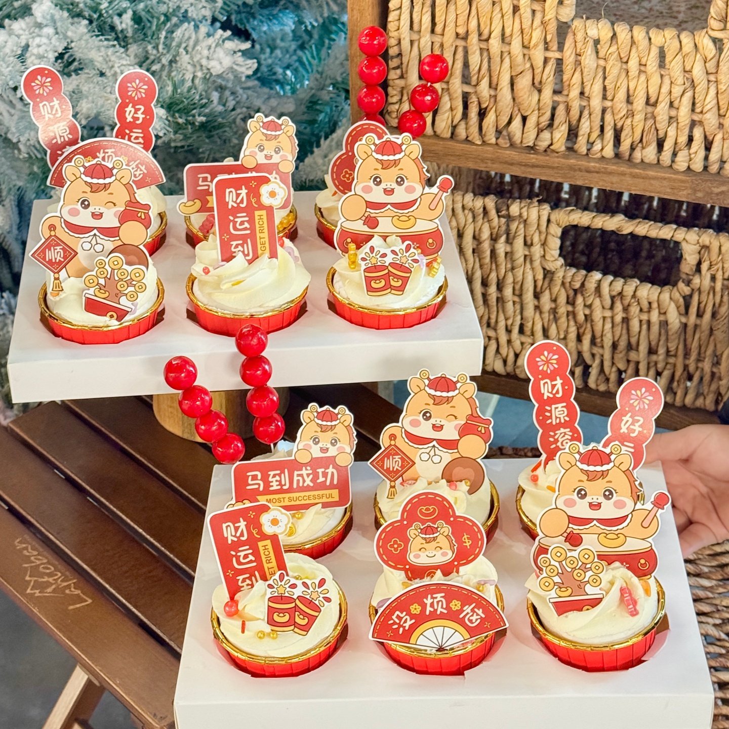 2026新年马年好运连连纸杯蛋糕装饰插牌糖葫芦跨年元旦烘焙装扮,节庆用品/礼品,节日装扮用品,淘宝优惠券,粉丝福利购,淘宝优惠卷