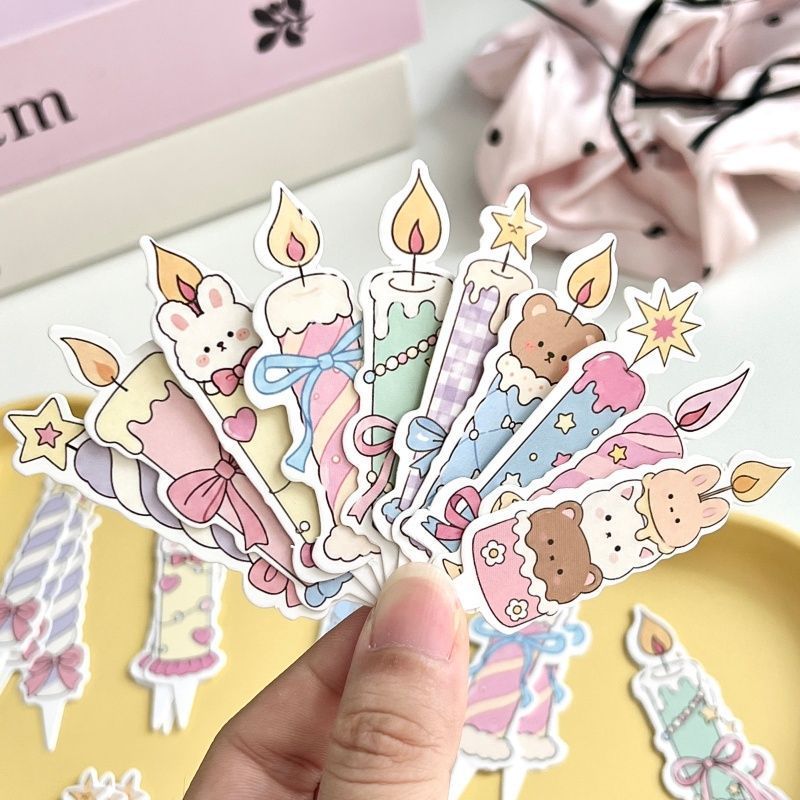 ins风韩系蜡烛插牌卡彩色卡通蜡烛蛋糕装饰插插牌甜品烘焙摆件