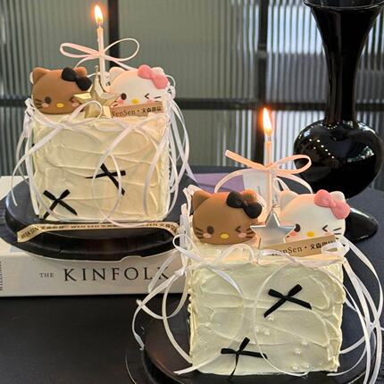 网红2.14情人节卡通kt猫蛋糕装饰摆件helloKitty情侣表白纪念日