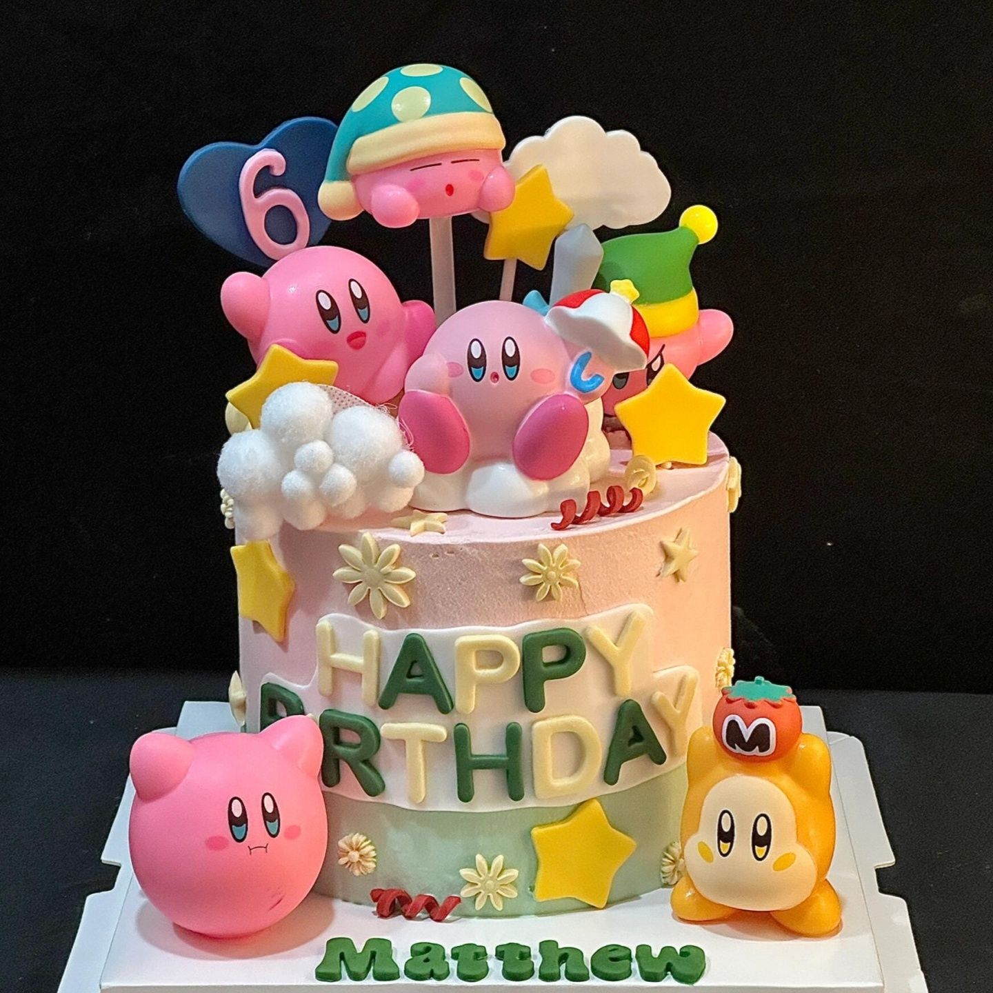 星之卡比蛋糕装饰摆件可爱卡比儿童女孩生日甜品台烘焙装扮插件