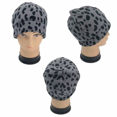 帽子摇粒绒豹纹包头帽