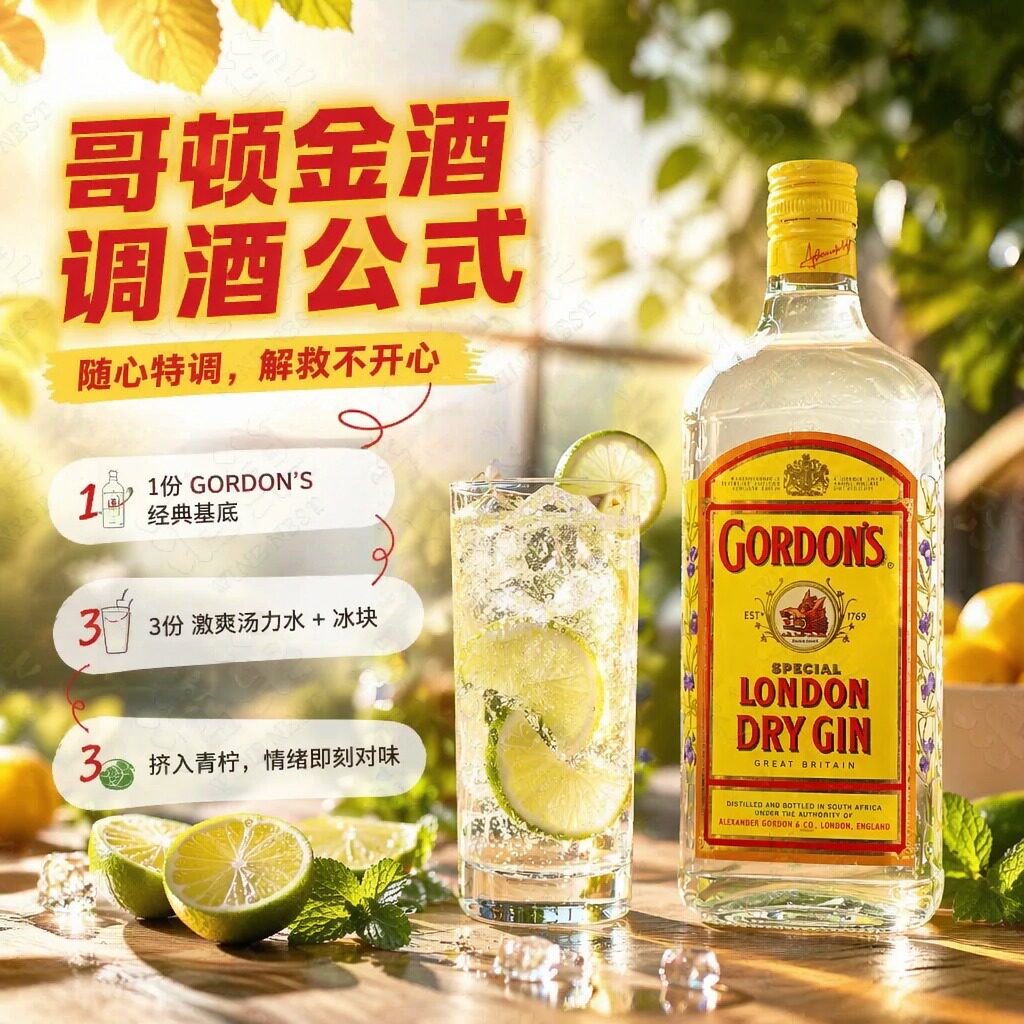 哥顿金酒南非版基酒调酒750ml图片