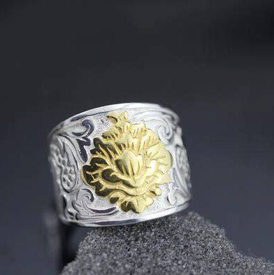 纯银曼谷手工大戒指