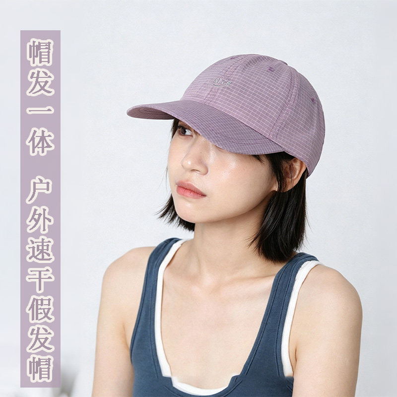 夏季速干一体式波波头假发帽女款图片