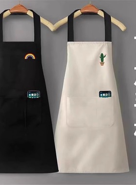 新款四季厨房家用防水防油防溅水男女网红围裙做饭围腰工作服时尚