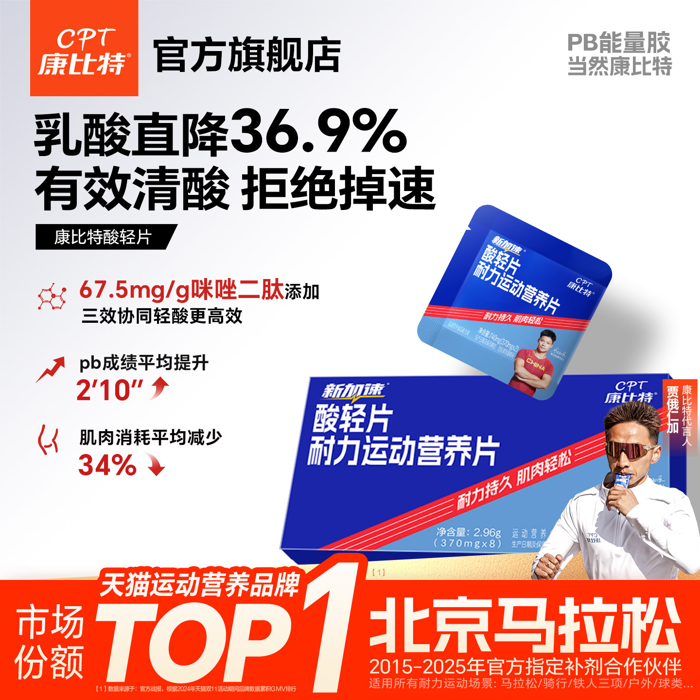康比特酸轻片清酸片排酸丸马拉松跑步骑行越野运动中缓解乳酸堆积