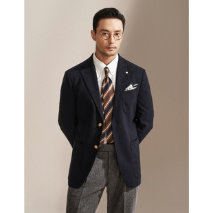 艾比路25秋冬海军蓝羊毛法兰绒金扣西装 常春藤IVY布雷泽BLAZER