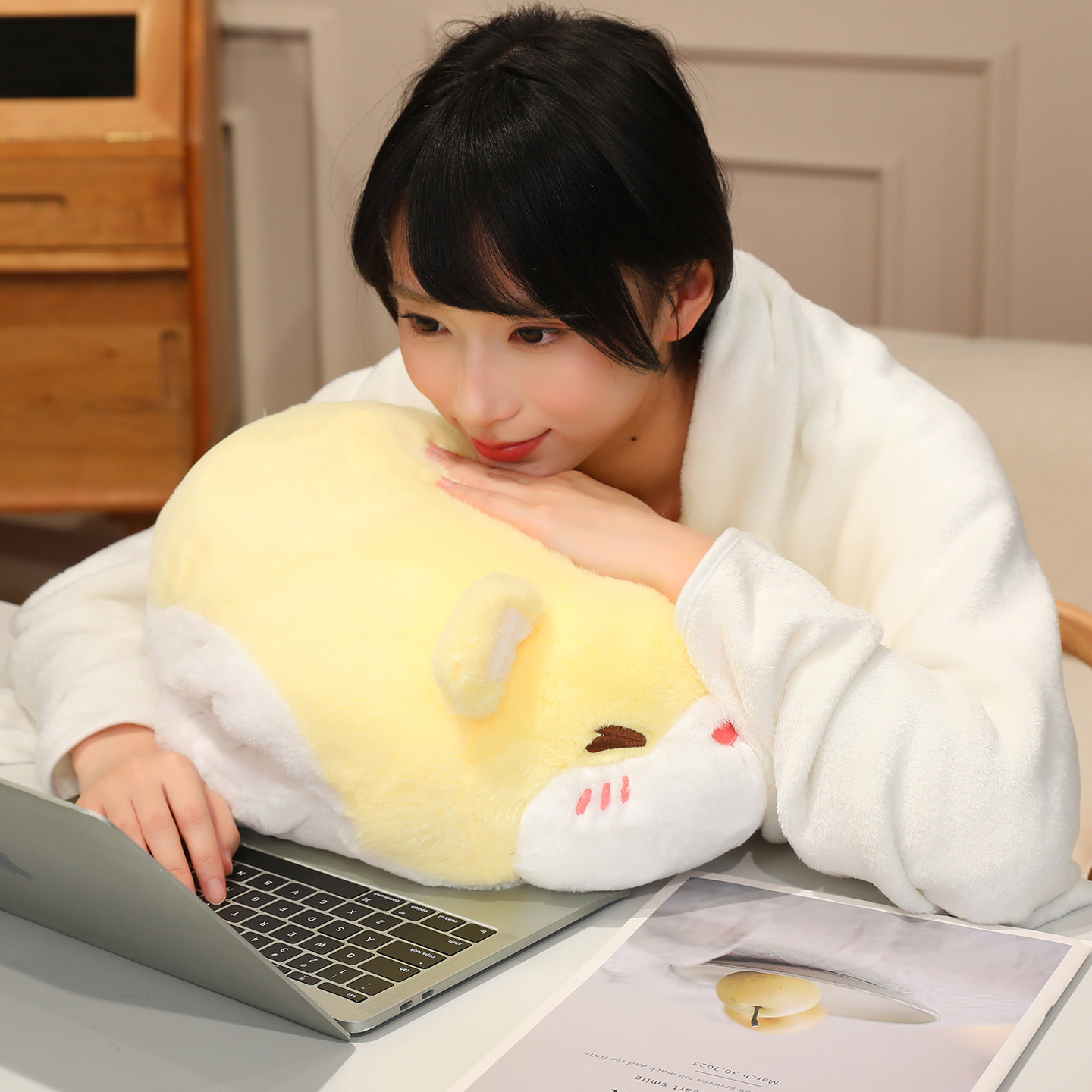 珊瑚绒抱枕毯子二合一可爱车载办公室午休睡觉两用枕头沙发靠垫被