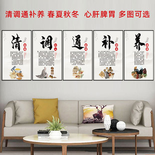 清通调养补海报春夏秋冬心肝脾肺肾广告中医养生馆挂画艾灸养生图