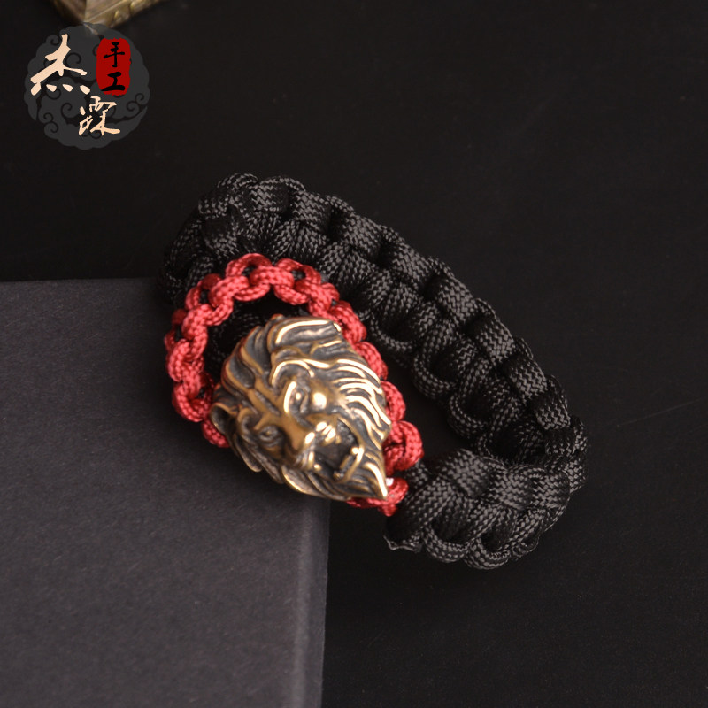 伞绳手工编织手链 狮子头手环 伞绳