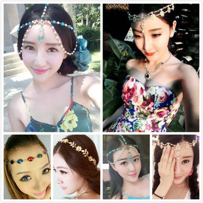 海边度假发饰波西米亚头饰夸张印度女神额链宝石吊坠沙滩配饰品女,饰品/流行首饰/时尚饰品新,发饰,淘宝优惠券,粉丝福利购,淘宝优惠卷