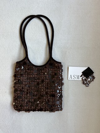 韩系时尚复古亮片编织包慵懒腋下单肩包轻奢小众高级感手提包ins