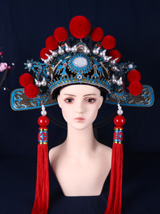 戏曲盔头京剧四郎探母头饰女驸马套新郎黑官帽红纱帽状元帽乌沙帽