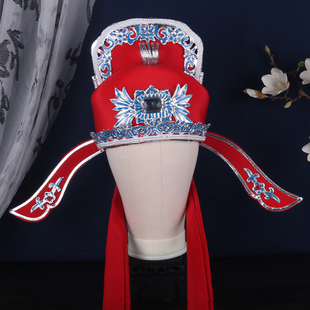 戏曲小生帽子改良小生巾软纱帽解元巾黄梅戏才子帽越剧公子状元帽