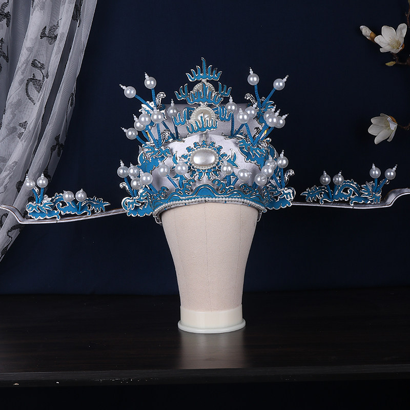 京越剧戏曲头饰花相刁 徐策老生冠帽相纱王爷盔丞相帽 金相刁相雕