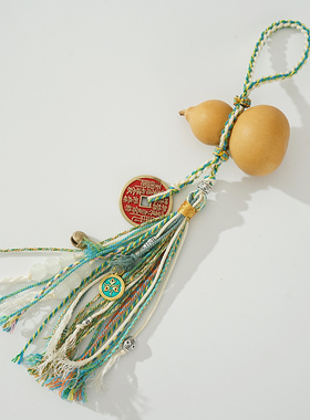 吊坠文玩手捻天然葫芦高颜值车挂中国风编绳文玩挂件福禄可调节扣