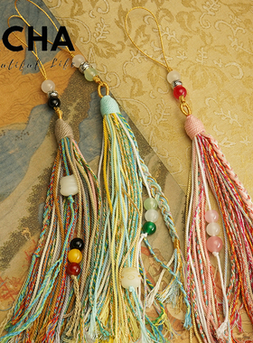 藏式民族风流苏汽车钥匙扣手机链手工编织挂绳DIY配件菩提招财猫