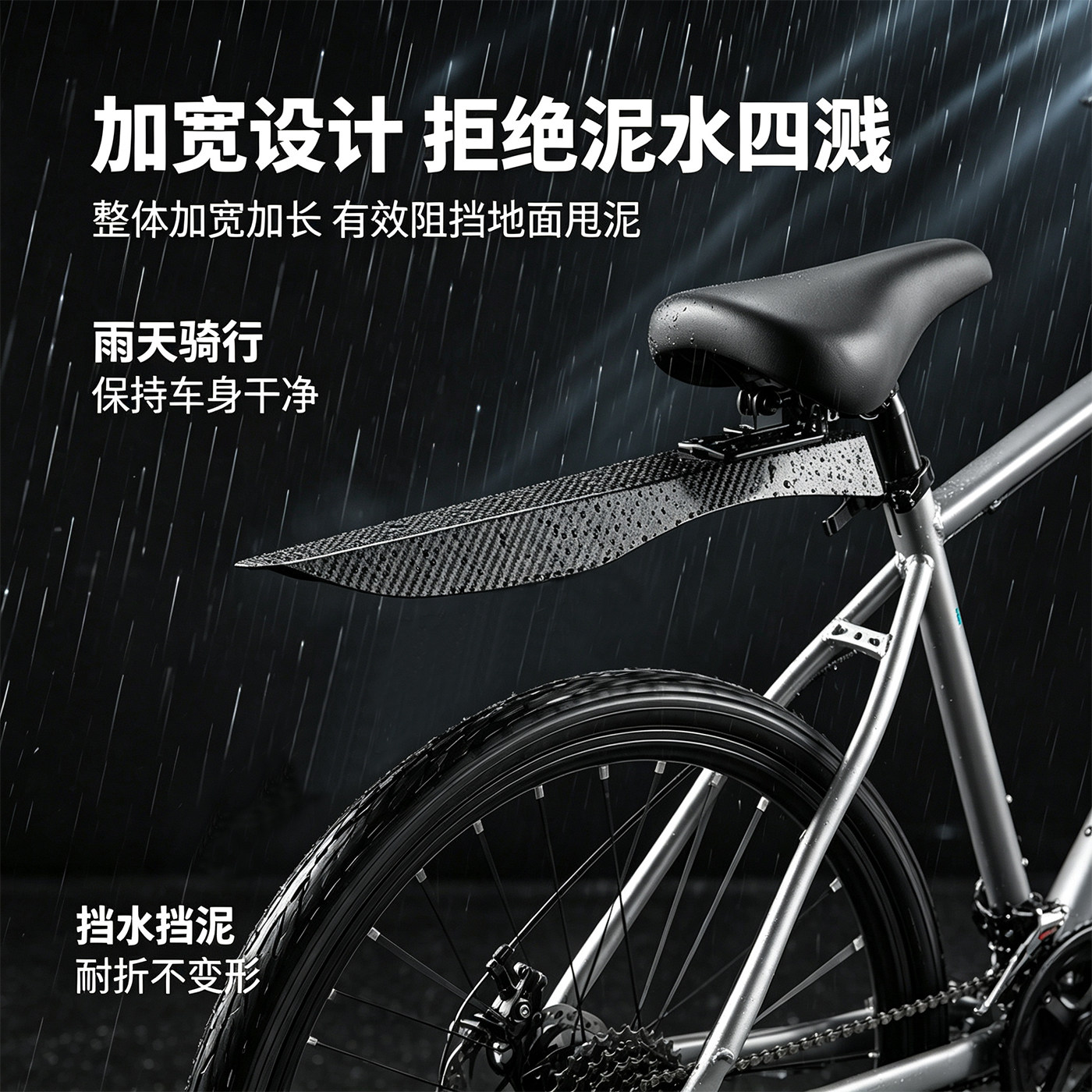 挡泥板加厚不易变形山地车自行车挡泥板快拆配件泥巴雨天骑行装备