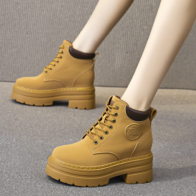 新款内增高女鞋马丁靴女冬季复古工装靴短靴子大黄靴小个子A8500,运动鞋new,运动休闲鞋,淘宝优惠券,粉丝福利购,淘宝优惠卷