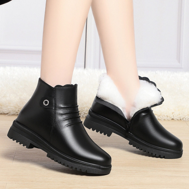 2025真皮冬季新款短靴加绒加厚羊毛大棉鞋平底真皮马丁靴女,运动鞋new,运动休闲鞋,淘宝优惠券,粉丝福利购,淘宝优惠卷