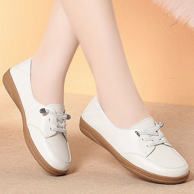 真皮小白鞋女款夏季新款透气软底休闲鞋一脚蹬单鞋豆豆乐福鞋,运动鞋new,运动休闲鞋,淘宝优惠券,粉丝福利购,淘宝优惠卷