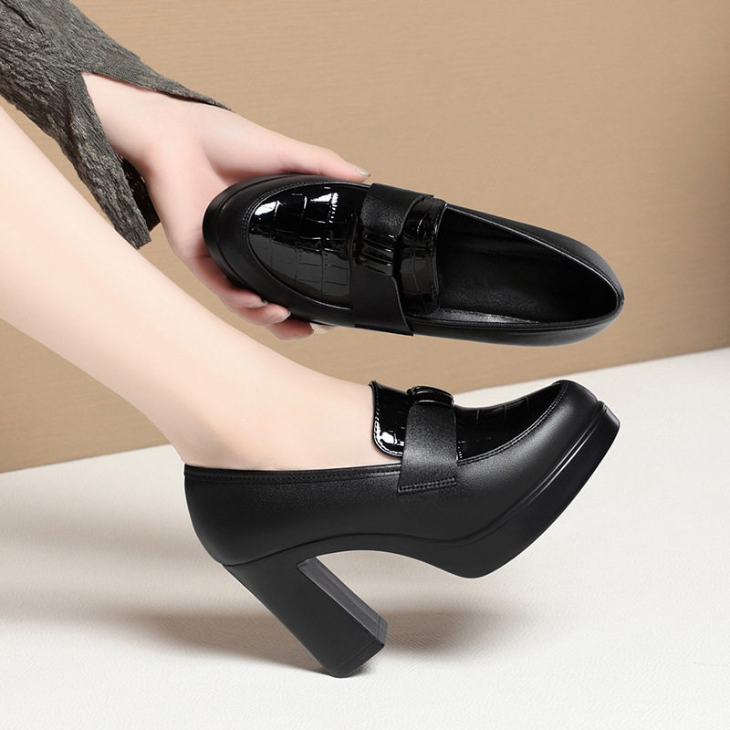 春秋新款妈妈鞋粗跟防水台深口单鞋高跟鞋厚底增高女士皮鞋一件代,运动鞋new,运动休闲鞋,淘宝优惠券,粉丝福利购,淘宝优惠卷