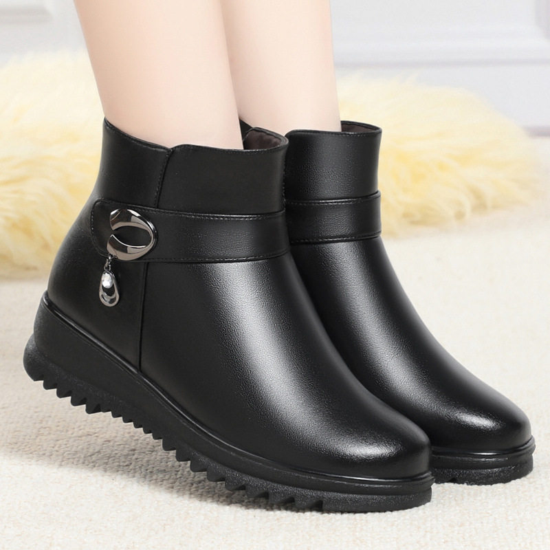 妈妈鞋女冬加绒棉鞋真皮平底短靴羊毛皮鞋中老年女鞋老人保暖鞋子,运动鞋new,运动休闲鞋,淘宝优惠券,粉丝福利购,淘宝优惠卷