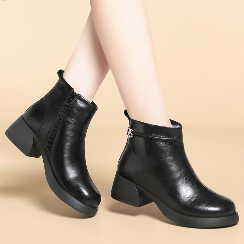 厚底棉鞋棕色靴子高跟短靴女款冬季加绒女鞋妈妈棉靴羊毛女士皮鞋,运动鞋new,运动休闲鞋,淘宝优惠券,粉丝福利购,淘宝优惠卷