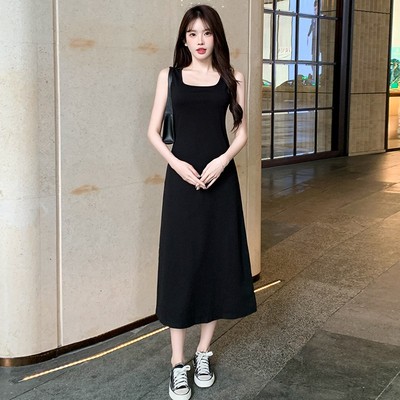 轻奢小众高级感女装宽松休闲慵懒风显瘦长款打底背心裙气质连衣裙