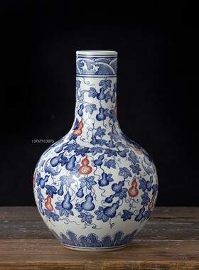 青花电视柜景德镇花瓶景德镇瓷器