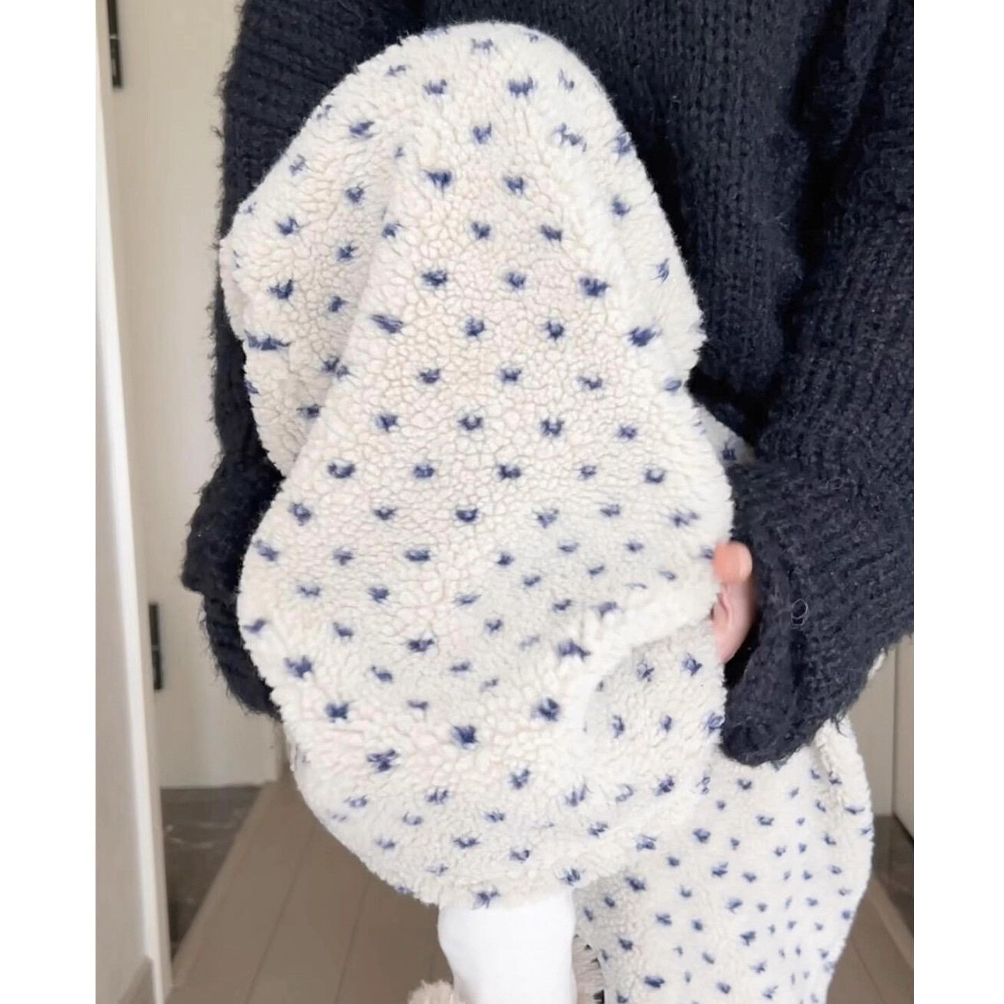 MDCWSTUDIO波点提花羊羔绒卫裤