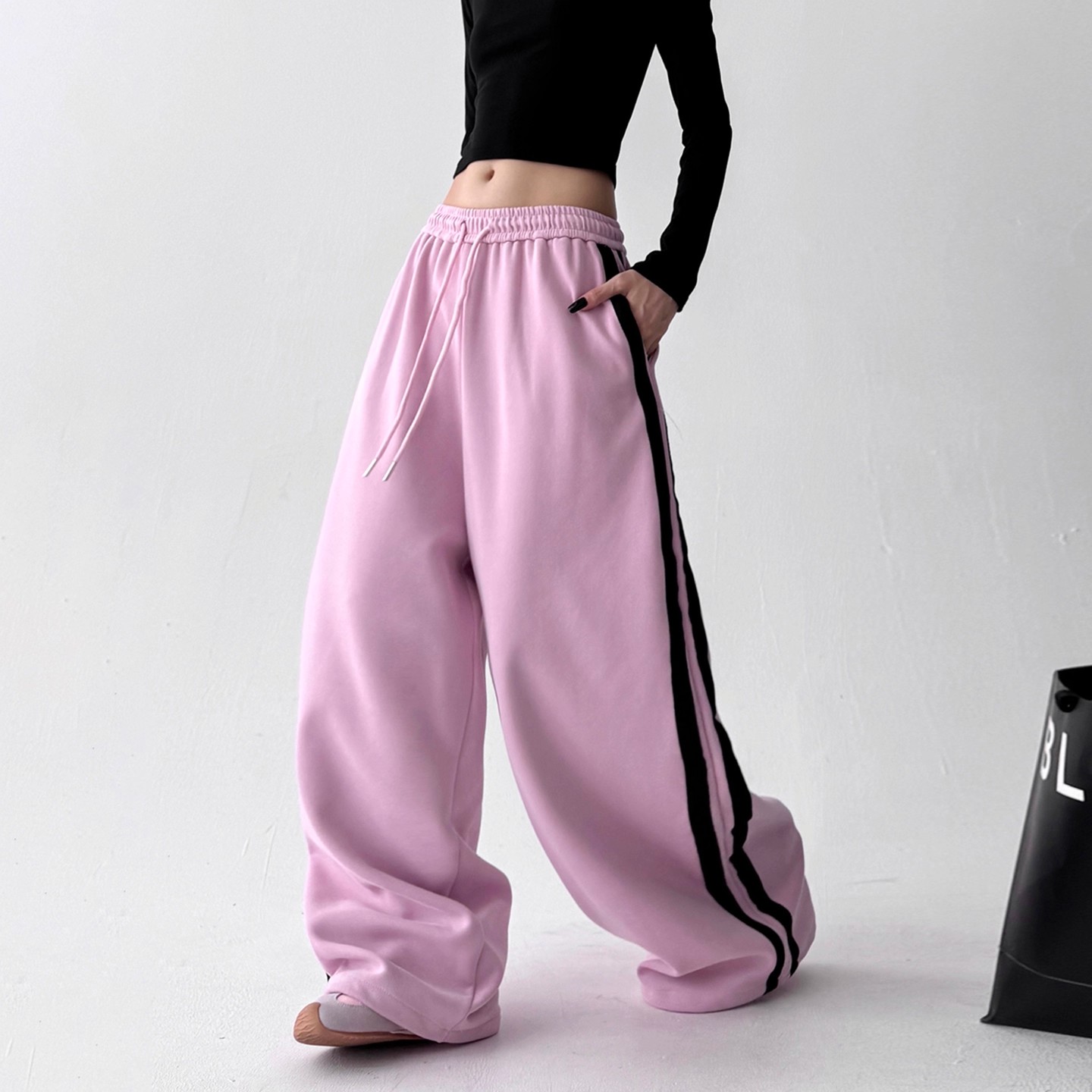 MDCWSTUDIO慵懒风卫裤显瘦阔腿裤