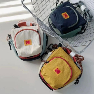 户外潮牌新款通勤运动骑行翻盖斜跨小包休闲百搭拼色手提单肩包