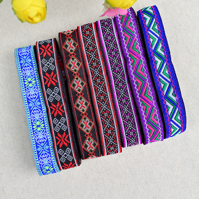 壮族服饰设计制作diy广西传统民族服装配饰花边 壮锦镶边贴边布带