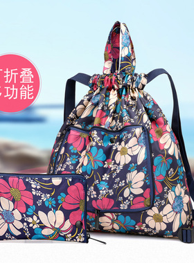 新款少数民族风便捷包旅行出差春运可折叠包包多功能双肩女包包邮
