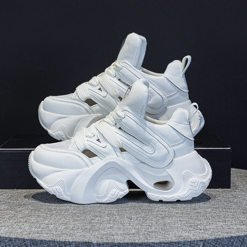 荧光色休闲运动鞋厚底增高小白鞋女百搭单鞋2026春新款潮流跑步鞋