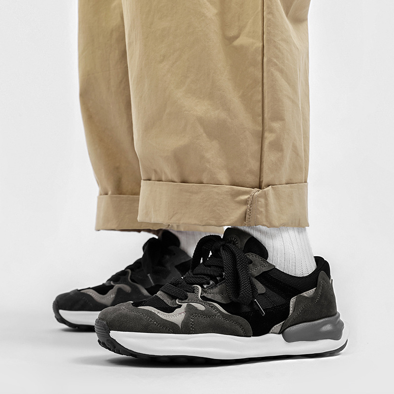 鞋子男港风网面透气老爹鞋厚底跑步休闲运动阿甘鞋时尚德训溶解鞋