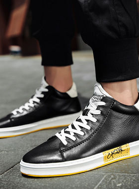 91970男式板鞋厚底内增高时尚休闲鞋秋冬中高帮牛皮复古运动鞋潮