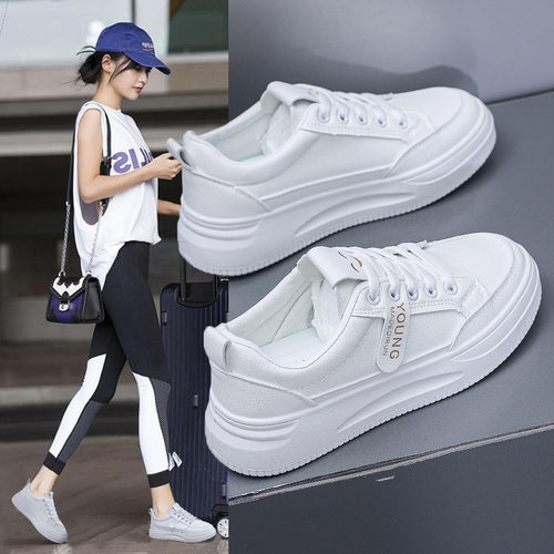 小白鞋子女2026春季新款运动鞋女韩版百搭厚底板鞋休闲女鞋潮QR03