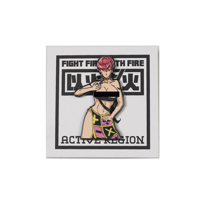 以火攻火潮流金属情侣徽章卡通