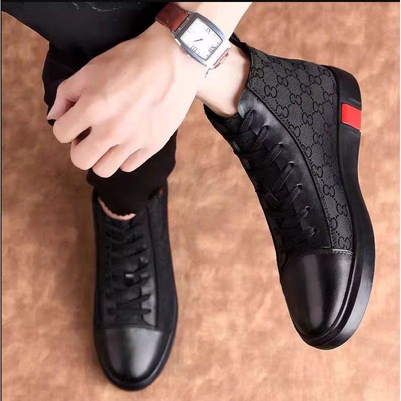 潮牌高帮鞋男春秋季真皮板鞋男士软底英伦风休闲鞋欧洲站时尚潮鞋,运动鞋new,运动休闲鞋,淘宝优惠券,粉丝福利购,淘宝优惠卷