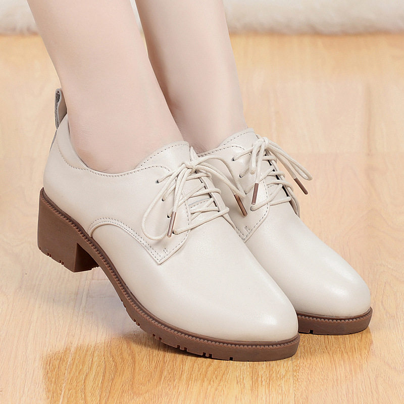 春秋款系带小皮鞋女厚底鞋子真皮软底软皮舒适单鞋大码女鞋41—43,运动鞋new,运动休闲鞋,淘宝优惠券,粉丝福利购,淘宝优惠卷