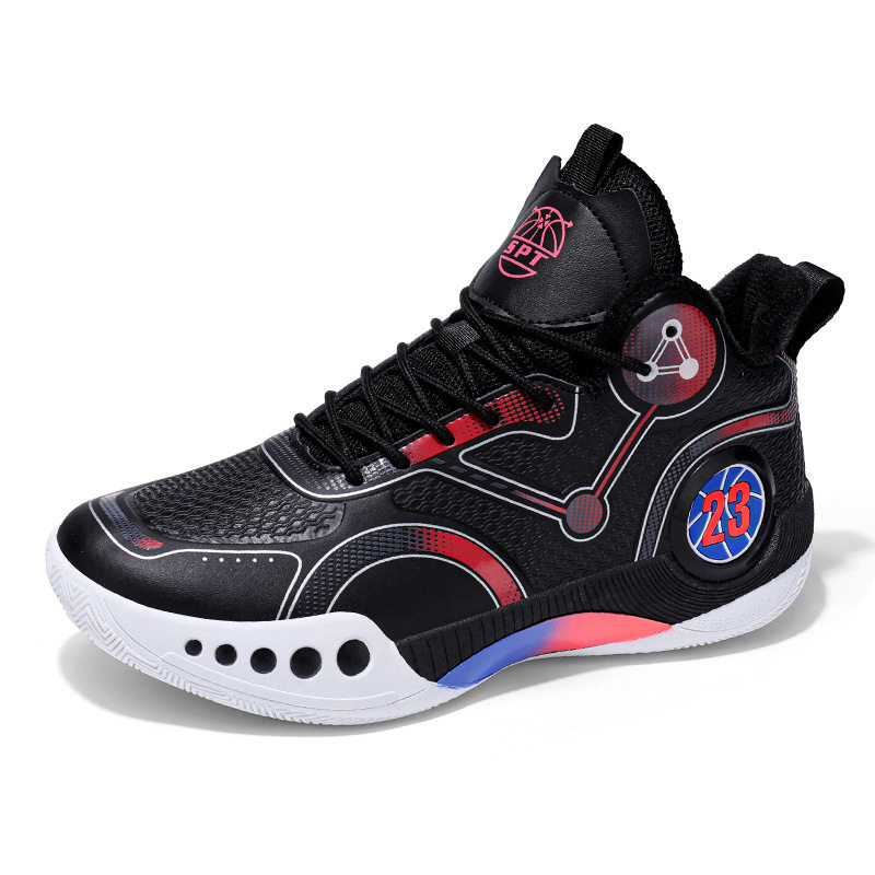 跨境秋冬季加绒保暖篮球鞋男高帮运动鞋情侣青少年学生实战球鞋女