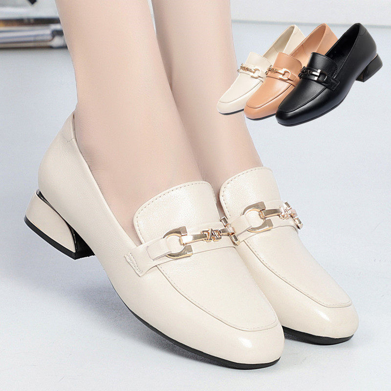 春季软皮单鞋女软底女鞋平底粗跟女士新款低跟皮鞋英伦乐福鞋,运动鞋new,运动休闲鞋,淘宝优惠券,粉丝福利购,淘宝优惠卷